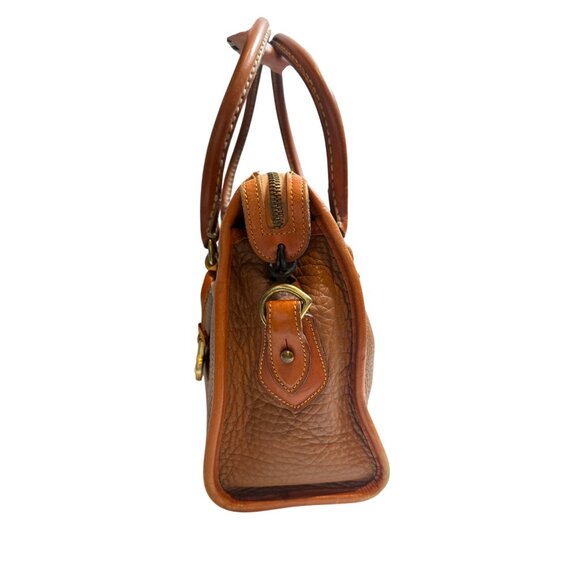 Vintage 1980’s Dooney & Bourke All-Weather Leather Satchel Purse British Tan - Picture 4 of 12